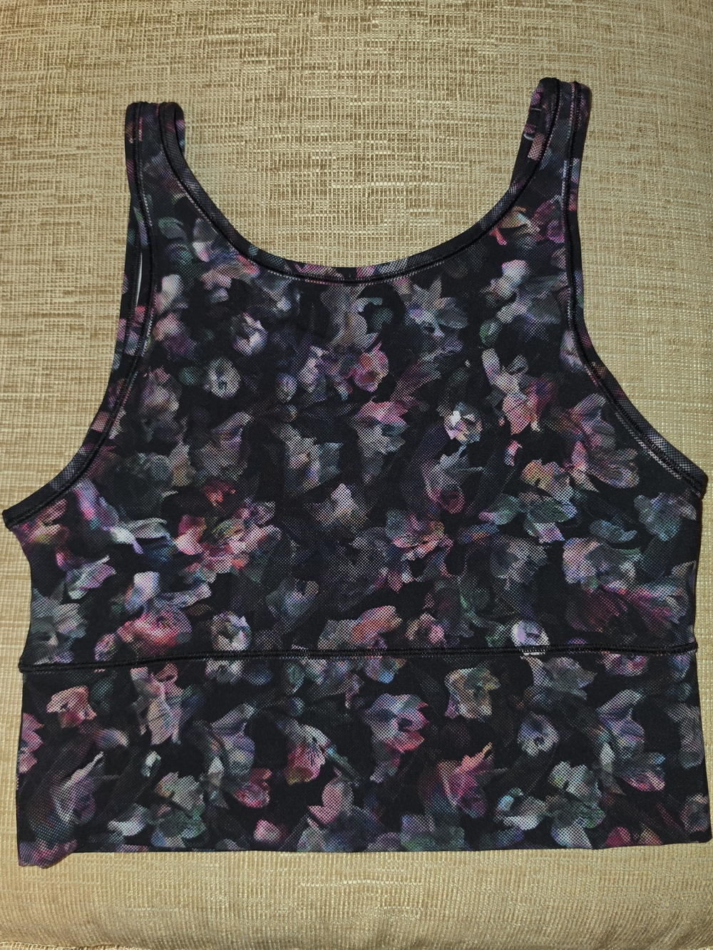 lululemon athletica Black Floral-Print Crop Tank